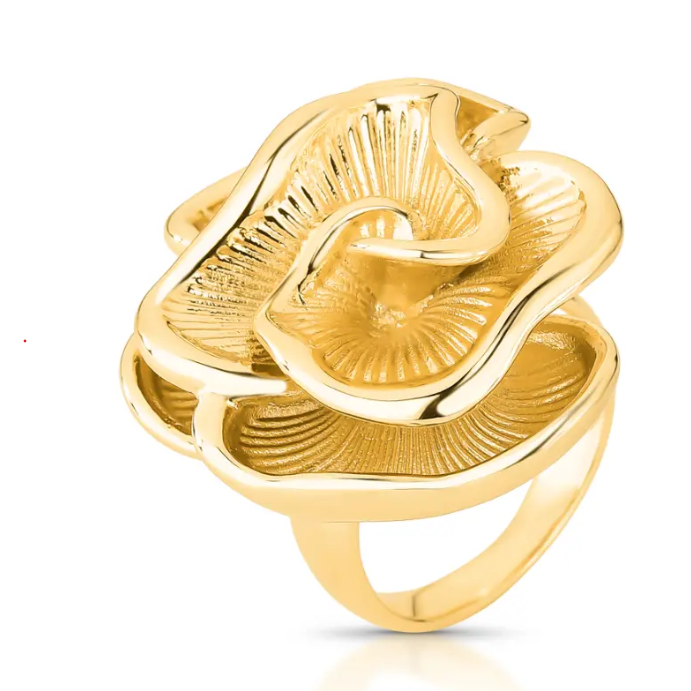 Goldene Blume Ringe
